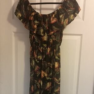 Tropical Off-Shoulder Dress